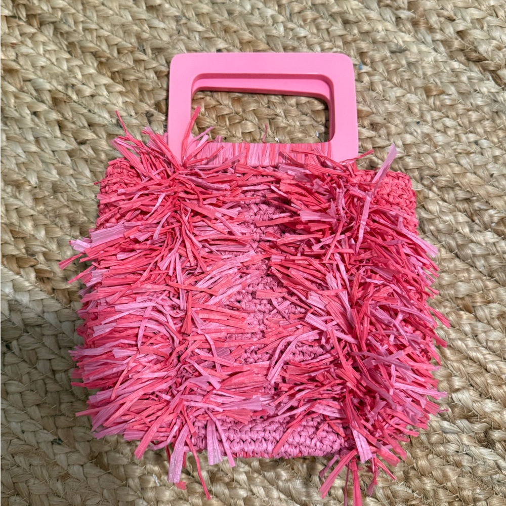 J. Crew Pink Woven Handbag